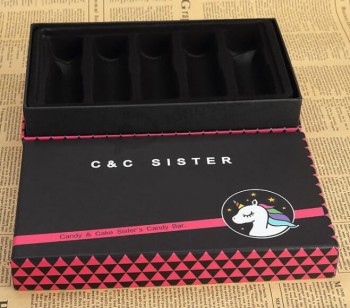 Fashion Cosmetics Packaging Box with Black Tray for custom with your logo