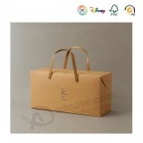 批发定制高-末端棕色牛皮纸手提袋带手柄