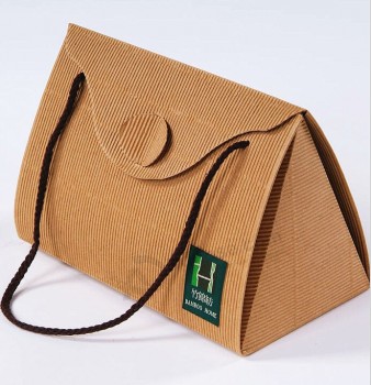 Wholesale custom high-end New Corrugated Kraft Paper Carrying Bag