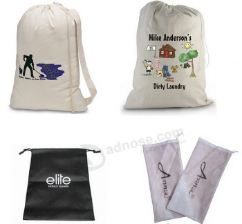 Wholesale custom high quality Logo Printed Drawstring Bags
