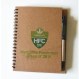 棕色卡夫精装螺旋写作记事本 (NB-002) 用于定制您的徽标