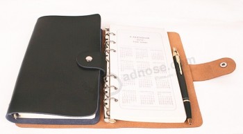 Livro de endereços de bolso de Couro de camurça preta Com caneta Para personalizado Com seu logotipo