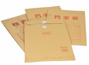 クラスプ付き卸売カスタム高品質の茶クラフト紙のドキュメントバッグ