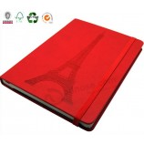 Bloc-notes de poche en cuir rouge dEbossed pour personnaliser avec votre logo