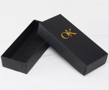 귀하의 로고와 함께 검은 크래프트 종이 서랍 선물 상자