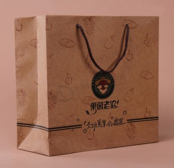 Wholesale custom high quality Eco-Friendly Kraft Paper Bags for Fruits
