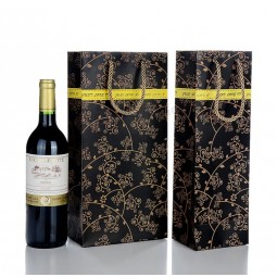 批发定制高品质涂层纸印刷袋用于葡萄酒