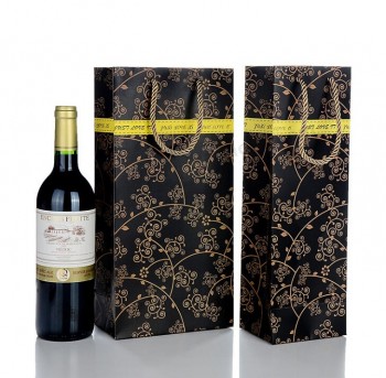 와인에 대 한 도매 사용자 지정 고품질 코팅 용지 인쇄 가방