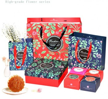 Großhandel benutzerdefinierte hohe qualität-Klasse Blume Serie Mond Kuchen Geschenktüten