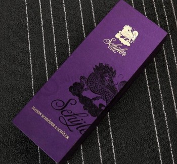 фиолетовый жесткой бумажной коробке для хранения подарков для вашего логотипа