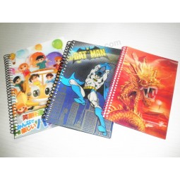3D Cartoon Druck PVC deckt Spiral Notizbücher für benutzerdefinierte mit Ihrem Logo