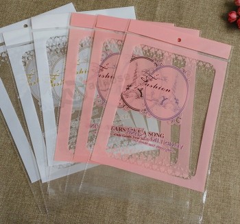 оптовое изготовленное на заказ высокое качество розовое печатание пластичные мешки упаковки opp