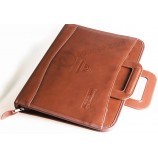 Porte-documents en cuir marron iMporté pour personnaliser avec votre logo