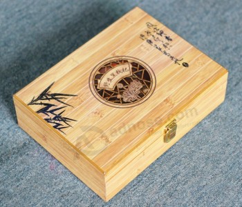 生态-Caja de embalaje amistosa de bambú Con el logotipo de serigrafía (Nótese bien-036) Pensilvaniara Con su logotipo