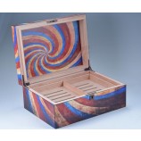 CaiXa Colorida charuto pintura de madeira, caiXa de moeda, caiXa de bambu, caiXa de vinho, caiXa de eXibição de CosmétiCos, humidificador de charutos Para Com o seu logotipo