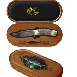 Caja de cuchillo de Colección de madera personalizada (Wb-004) Pensilvaniara Con su logotipo