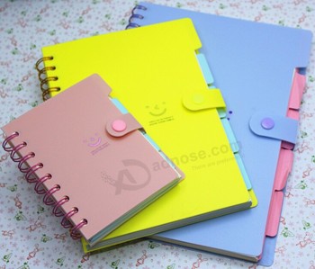 Wholesale custom high quality Spiral Writting Notebooks with Indexes