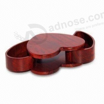 Custom high-quality Small Heart Shape Rosewood Trinket Storage Box