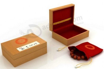 Haut personnalisé-Boîte-cadeau de chaîne de perle de qualité avec un sAc de velours