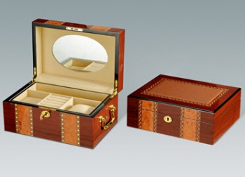 AangeVaderste hoogte-Kwaliteits edele houten ijdelheid koffer met spiegel