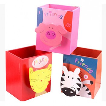 Wholesale custom high quality Loving MDF Made Pen Containers for Childrens