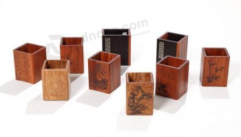 Groothandel custom hoge kwaliteit natuurlijk hout graveren pen Containers