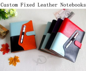 Cuadernos de cuero miXto personalizados de alta calidad Con aros de pluma