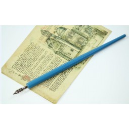 Großhandelskundenspezifischer hochwertiger antiker hölzerner Unterzeichnungsstift mit bule Stifthalter