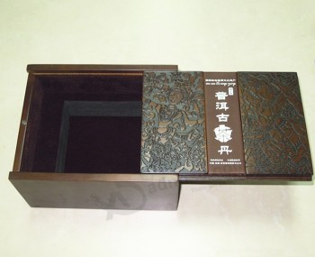 раздвижная крышка деревянная коробка с глубоким интерьером для таможни с вашим логосом