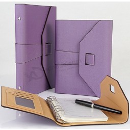 Vente en gros personnalisé de haute qualité en vrAc-Feuille pourpre pu cuir journal intime