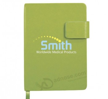 スクリーン印刷ロゴと卸売カスタム高品質の緑の革のノートブック