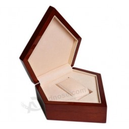 Al por mayor personalizado alto-Caja de madera del embalaje del reloj pentagonal del final (Pm-001)
