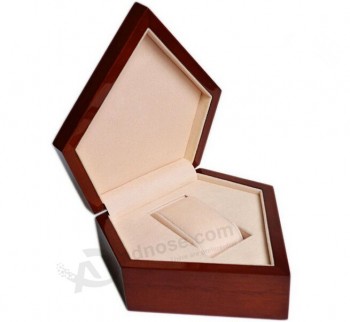 Al por mayor personalizado alto-Caja de madera del embalaje del reloj pentagonal del final (Pm-001)