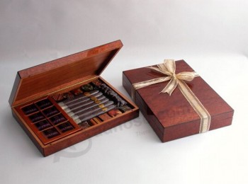 玻璃饰面木制雪茄盒用丝带定制您的徽标