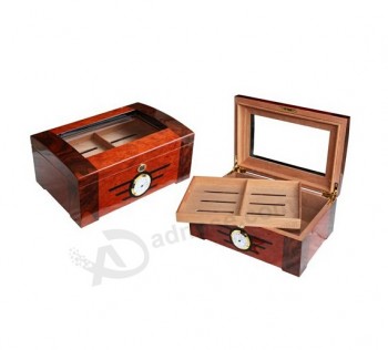 роскошная деревянная коробка для сигар с увлажнителем для вашего логотипа