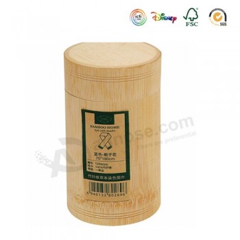 Haut de gamme personnalisé-Boîte-cadeau d'emballage de thé en bambou rond