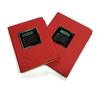 оптовый заказ высокого качества красный кожаный ноутбук с счетчиком