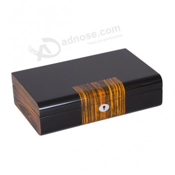 Haut de gamme personnalisé-Fin ébène boîte de rangement de bijouX en bois
