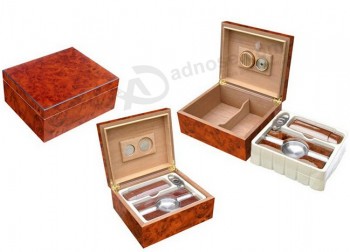 Boîte de rangement à cigares en bois à motifs (Wb-007) Pour la Coutume avec votre logo