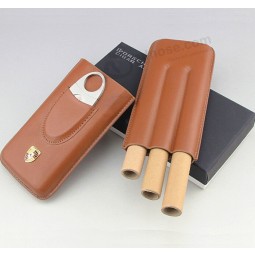 Famous Brand Leather Cigar Tube with Gift Box for custom with your logo