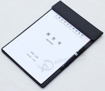 Wholesale custom high quality Black Leather Report Clip