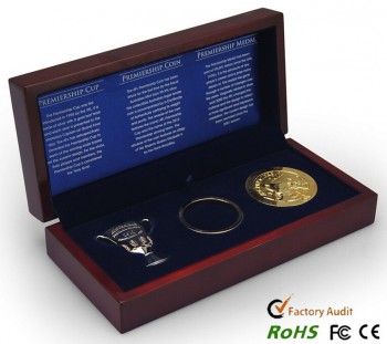Haut de gamme personnalisé-Fin boîte Commémorative de Collection de pièces de monnaie en bois