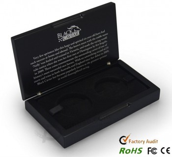 оптовая изготовленная на заказ высокая-End матовая черная роспись медальон подарочная коробка для дерева