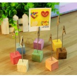 Groothandel custom hoge kwaliteit kleurrijke schilderen houten naam kaart case met cliPs