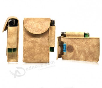 текстурированный кожаный складной портсигар для таможни с вашим логотипом