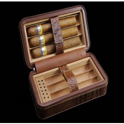 Textured Leather Cigar Humidor Case for custom with your logo