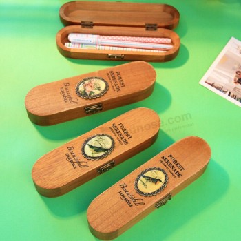 Groothandel op maat hoog-Einde houten pen geschenkdoos met metalen logo