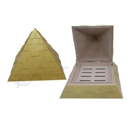 Golden Pyramid-Shaped Cigar Humidor for custom with your logo