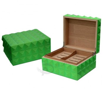 有光泽的绿色绘画挥动表面雪茄盒定制与您的徽标