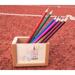 Cas de stockage de crayon en bois de haute qualité personnalisé en gros